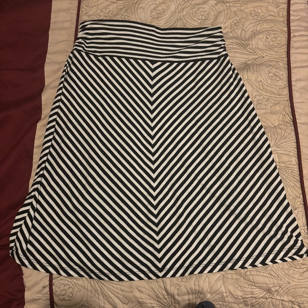 Black and white striped skirt